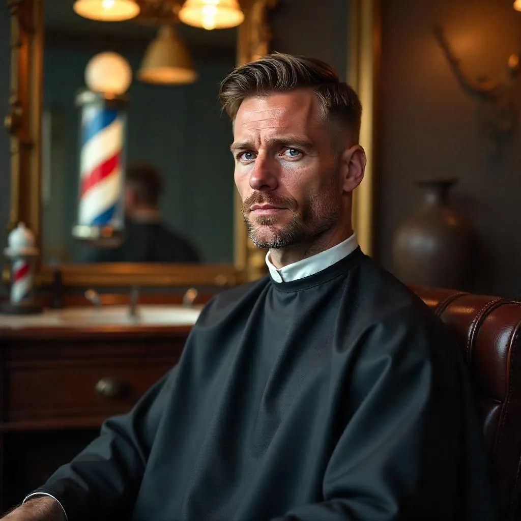 Handsome White Man in a Barbershop — Photorealistic Portrait