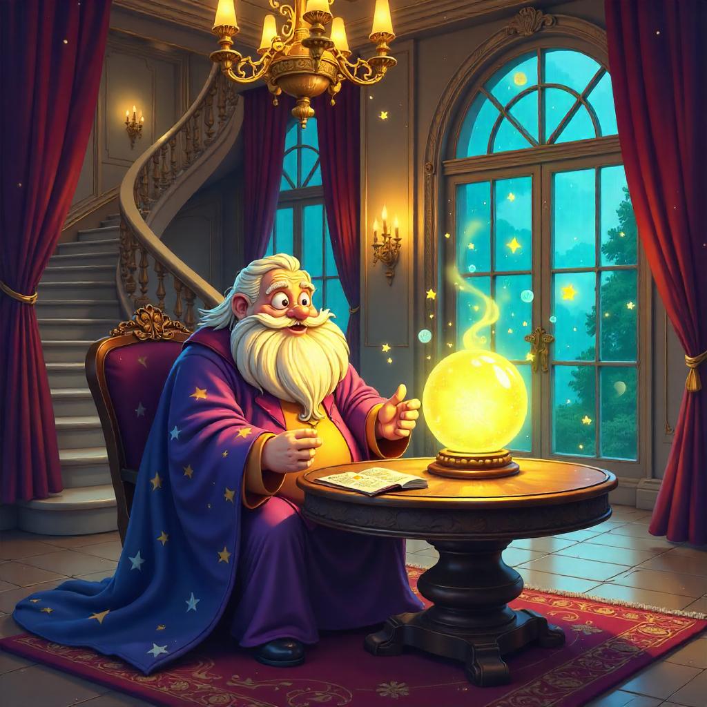 Cartoon Oracle in a Grand Mansion