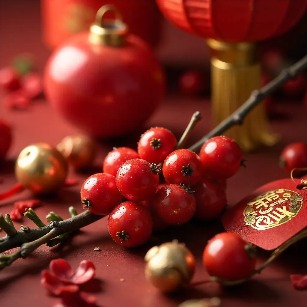 Crimson Berries with Chinese New Year Décor