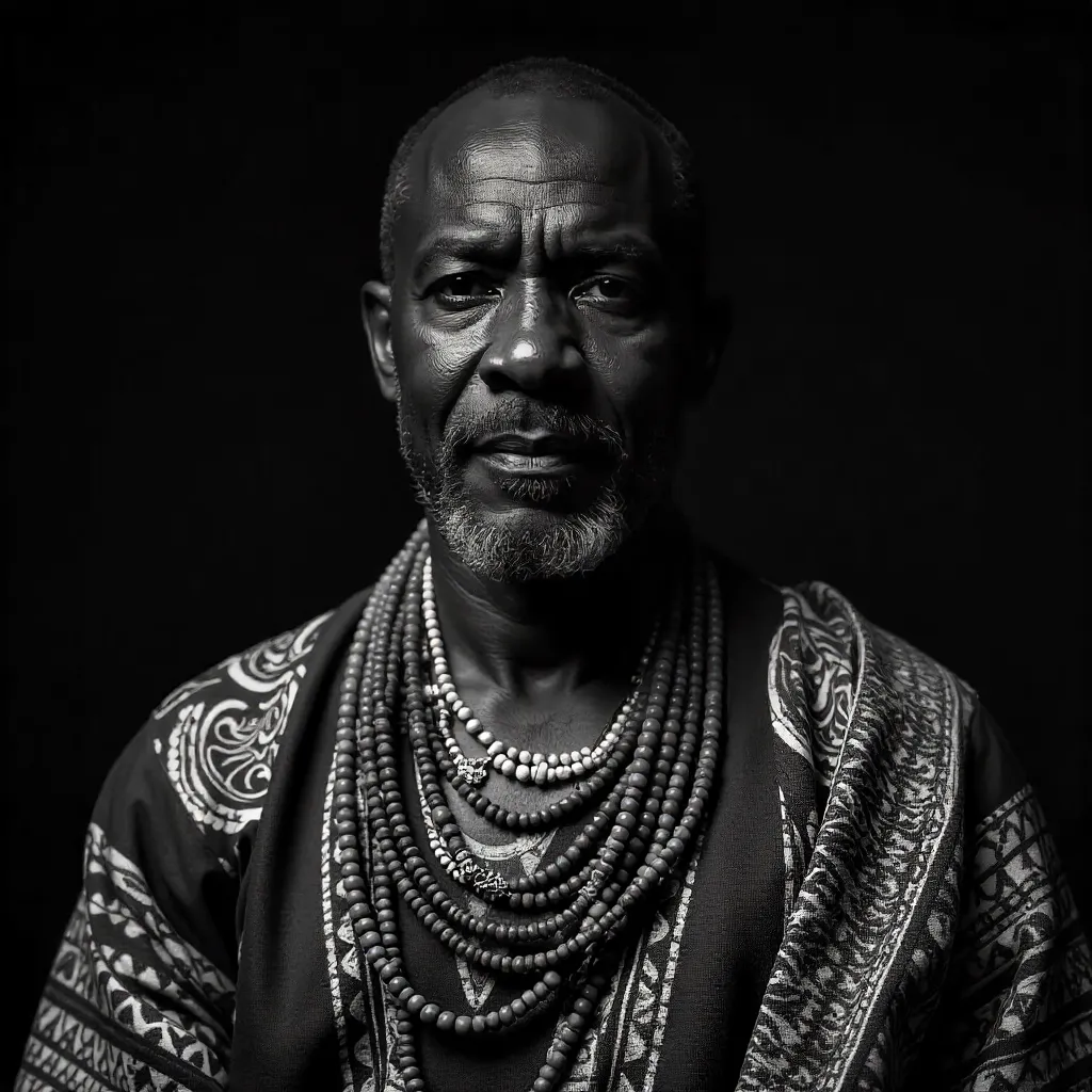 Striking Monochrome African Attire Portrait