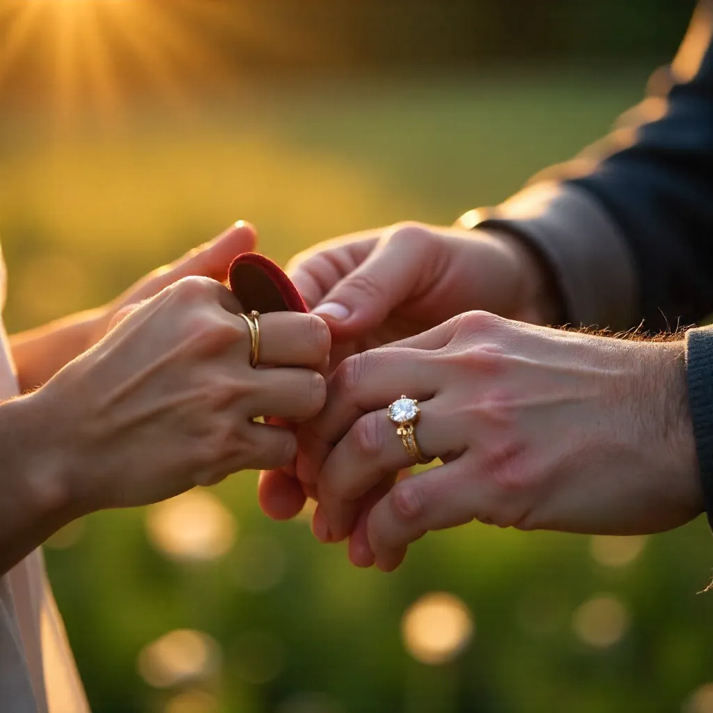 Golden Hour Close-Up: Outdoor Ring Exchange Proposal