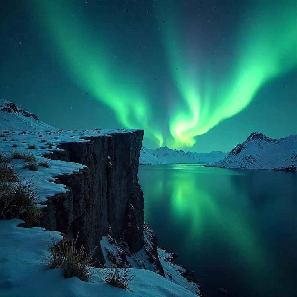 Aurora Over a Photorealistic Cliff