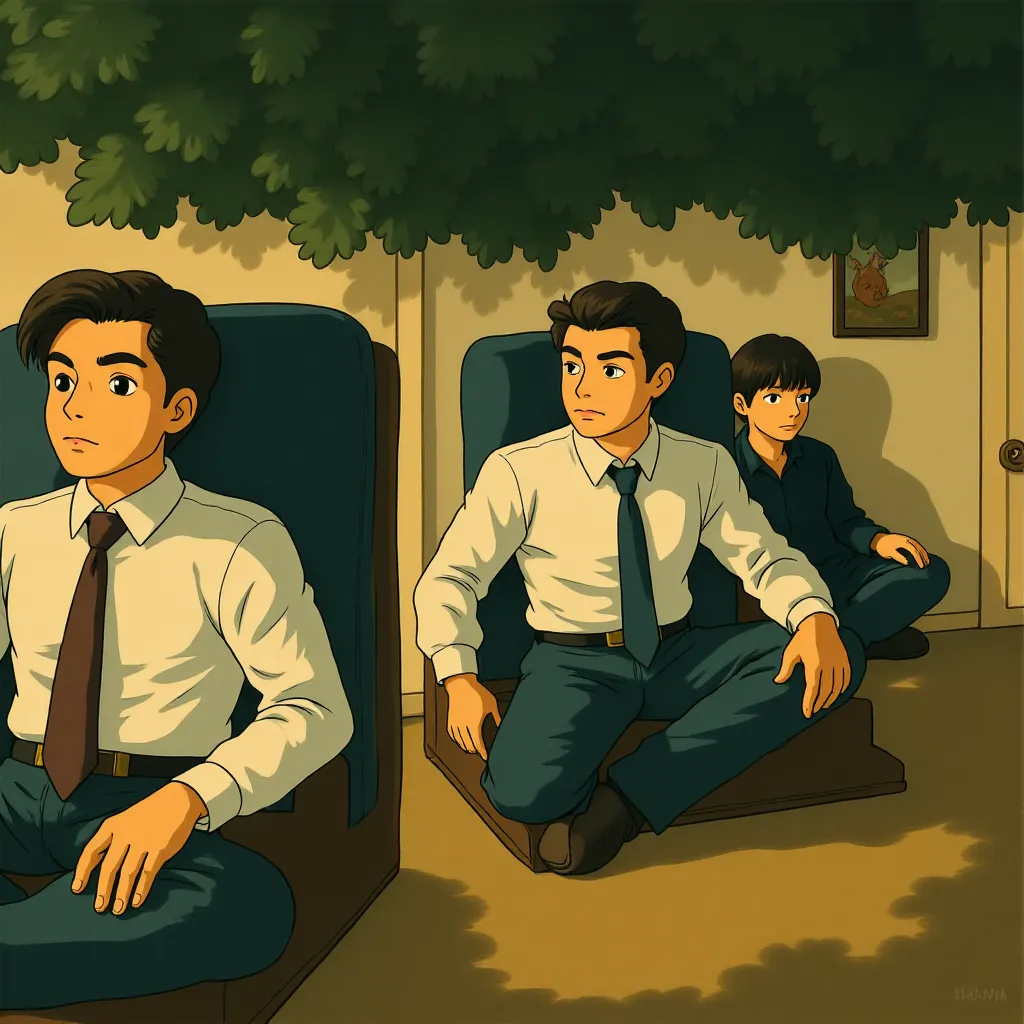 Leonardo DiCaprio, Tom Hardy, and Cillian Murphy in Inception (2010) - Anime style
