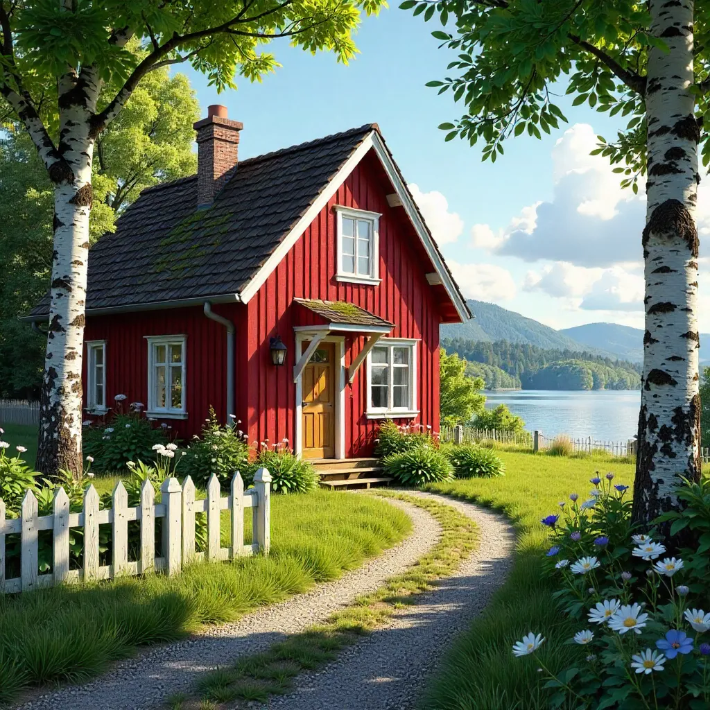 Charming Red Cottage in Jönköping's Greenery