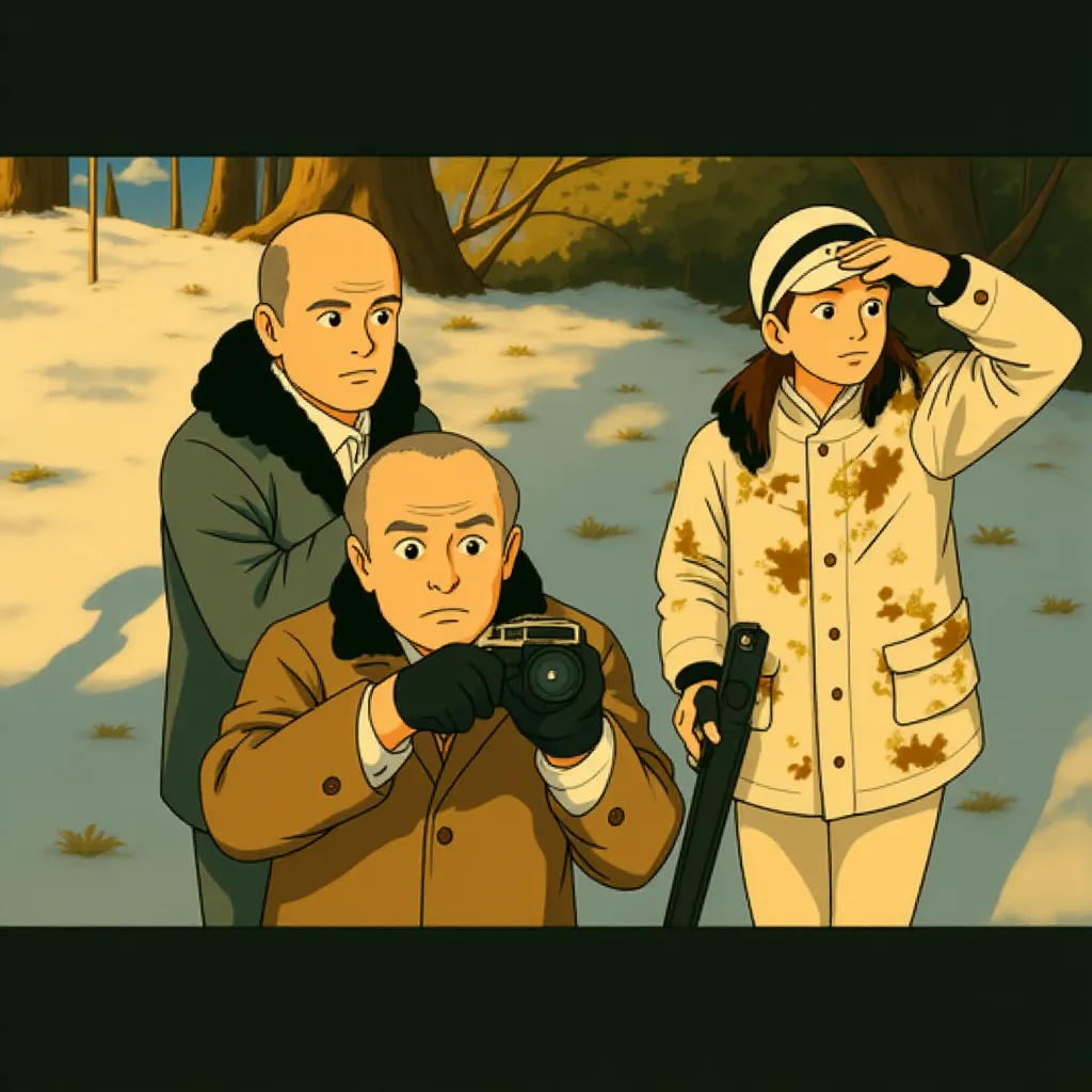 Bruce Willis, John Malkovich, and Helen Mirren in RED (2010) - Anime style