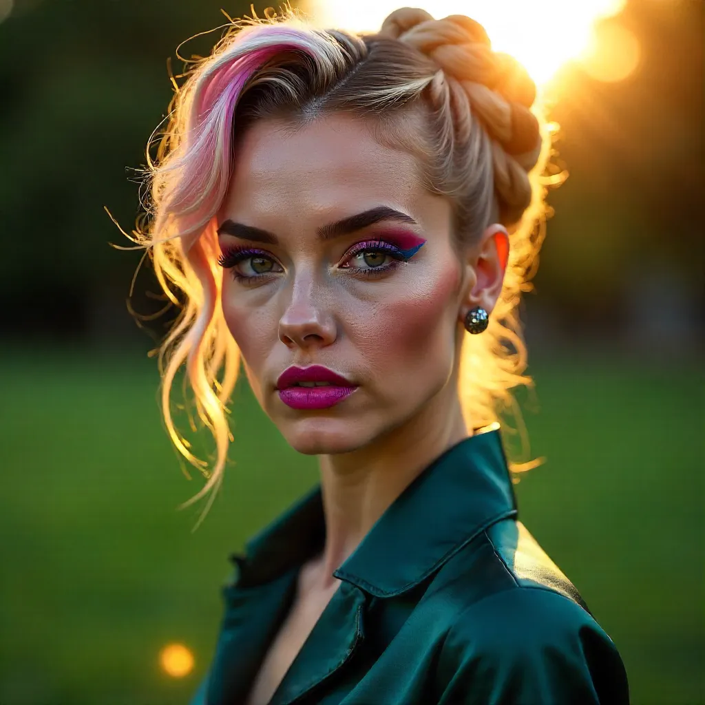 Expressive Outdoor Portrait of a Stylish Woman