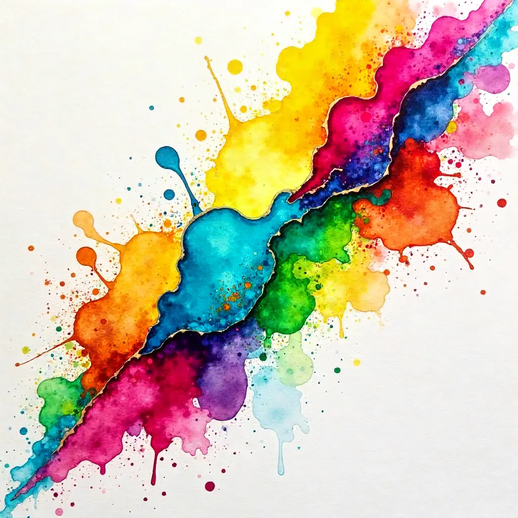 Vibrant Watercolor Splashes in Dynamic Motion