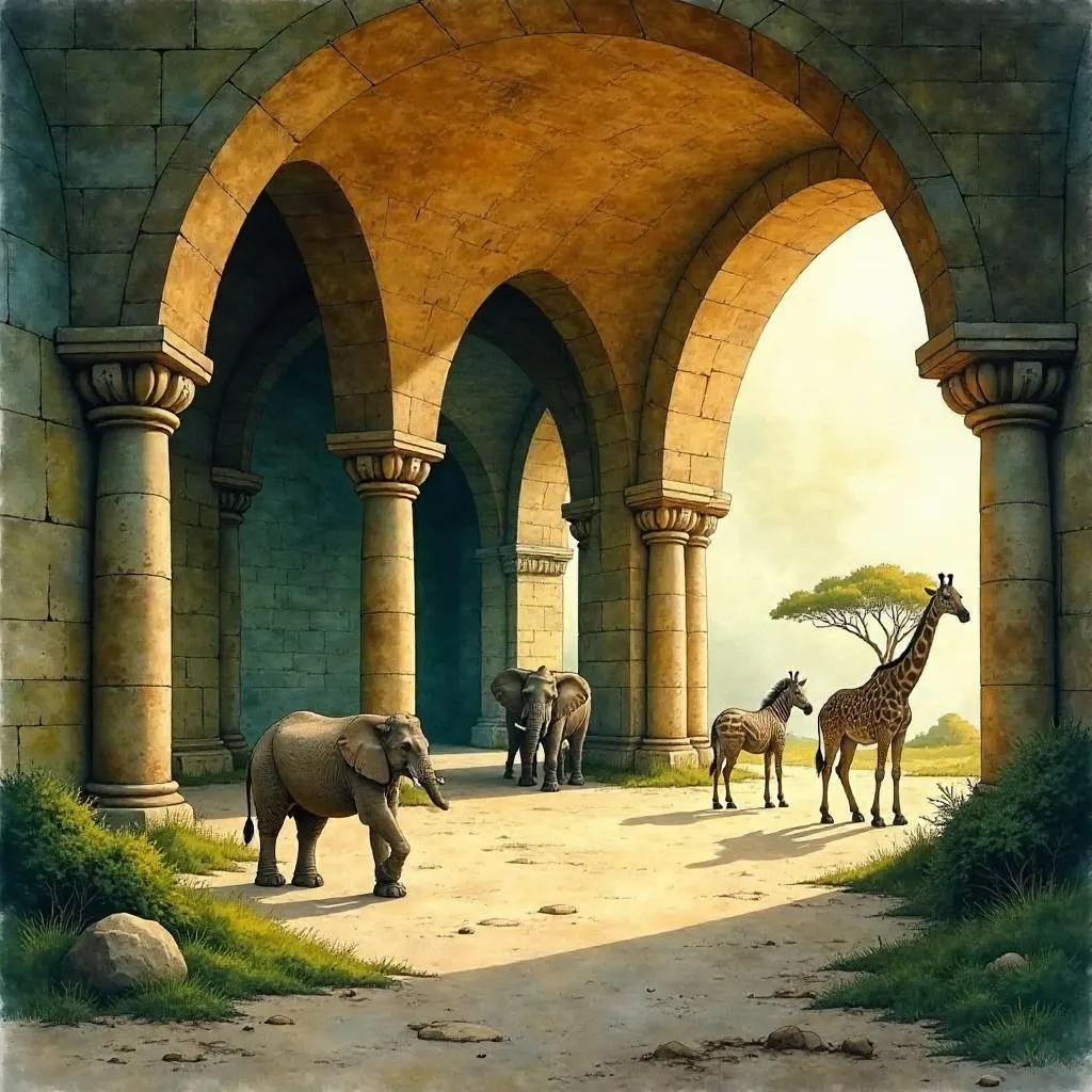 Savanna Dreams in Catacombs — Watercolor