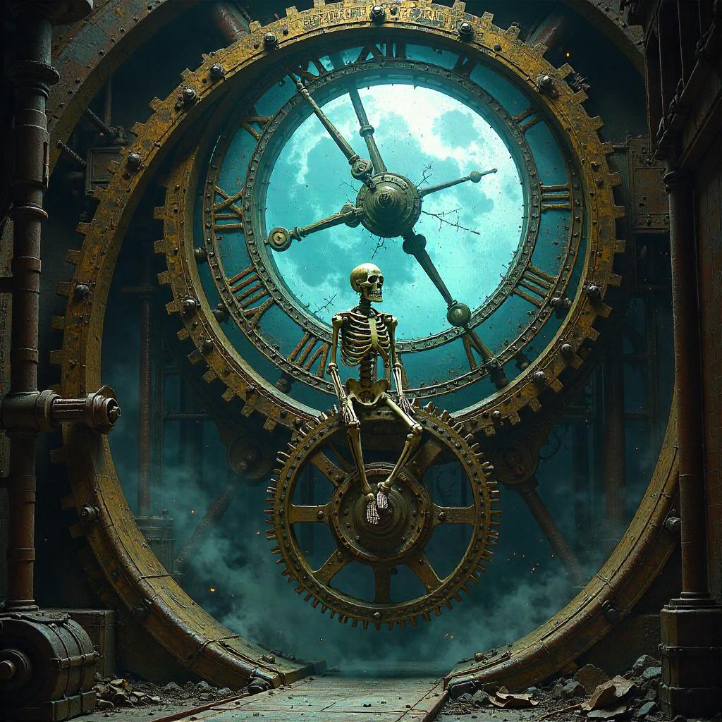 Skeleton Within the Giant Clock: Concept Art