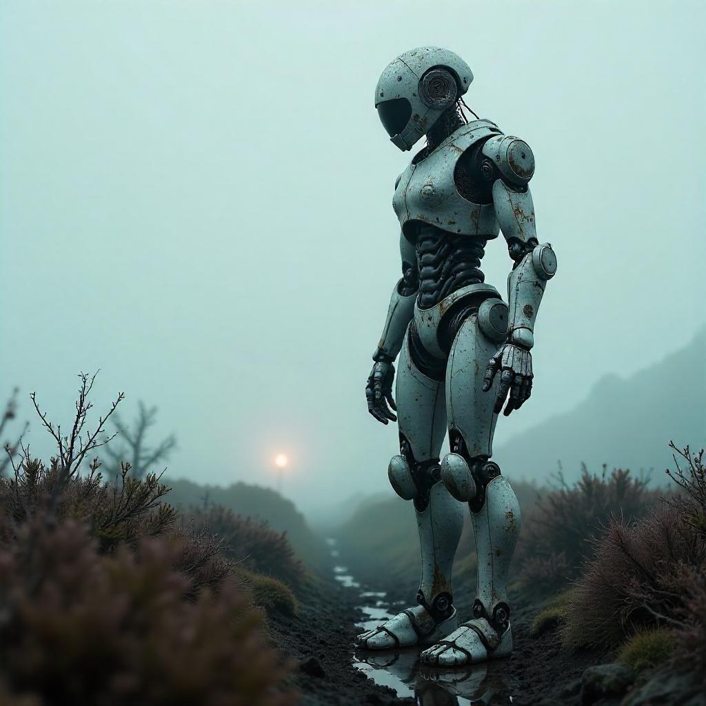 Robot Sentinel in Foggy Moorlands