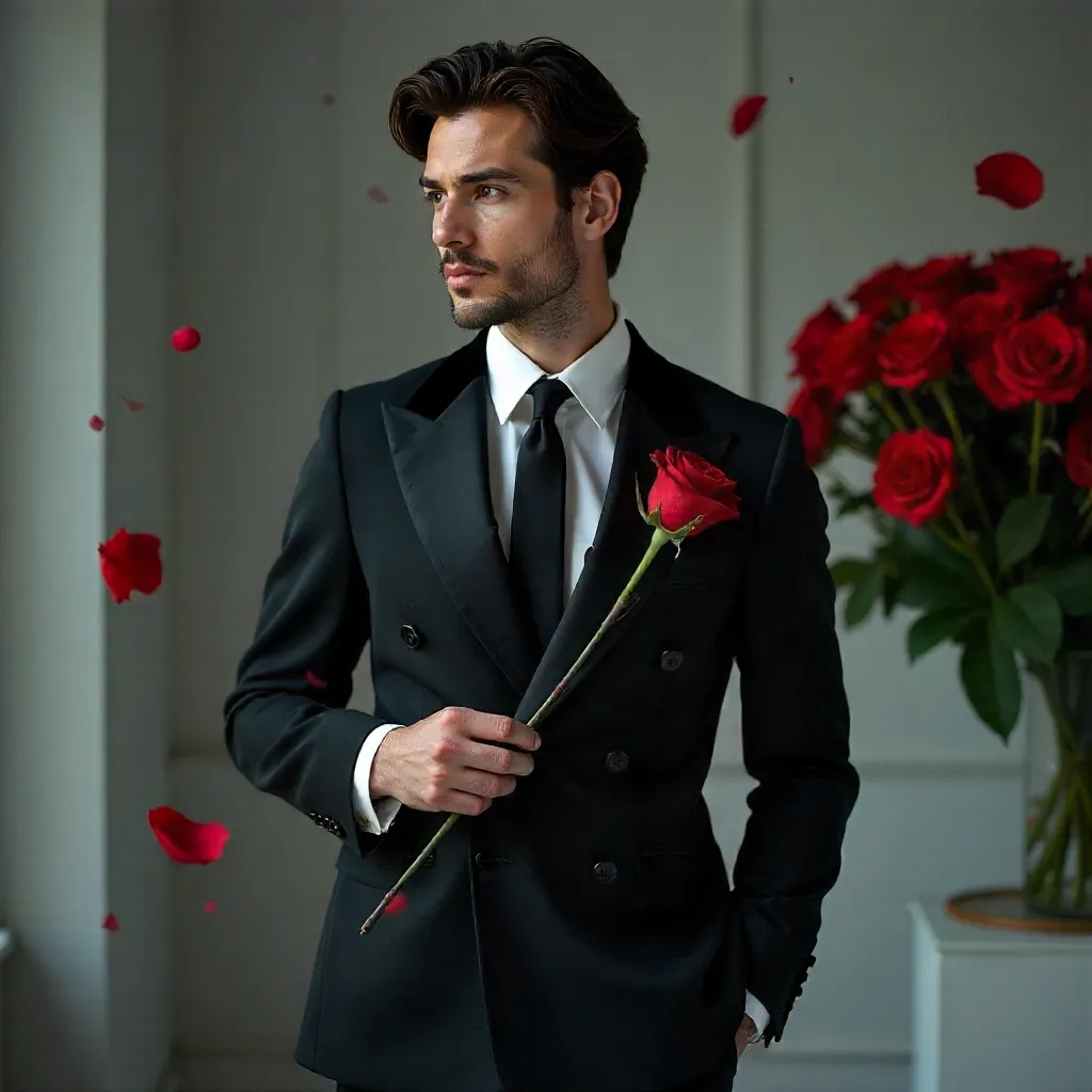 Elegant Roses in a 90s-Inspired Concept Portrait