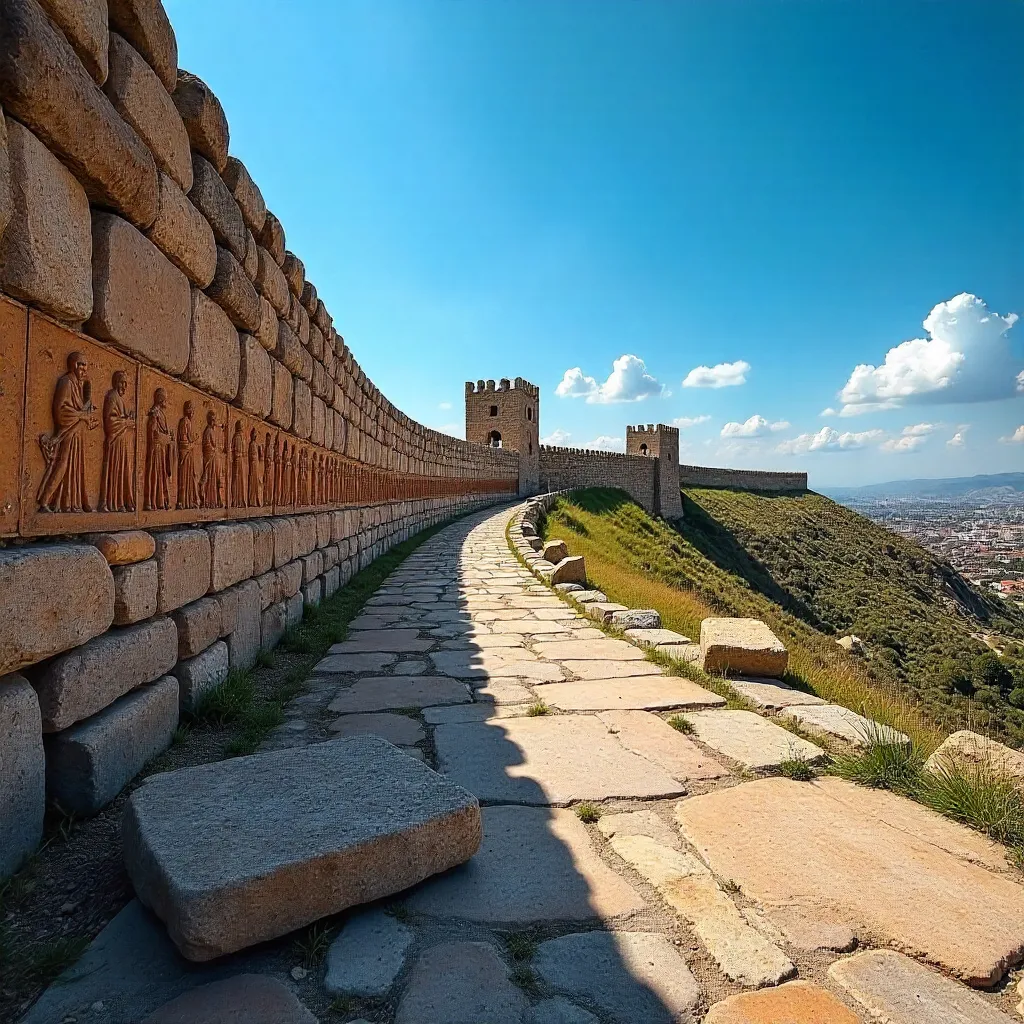 Azure Sky over Diyarbakır's Ancient Ruins