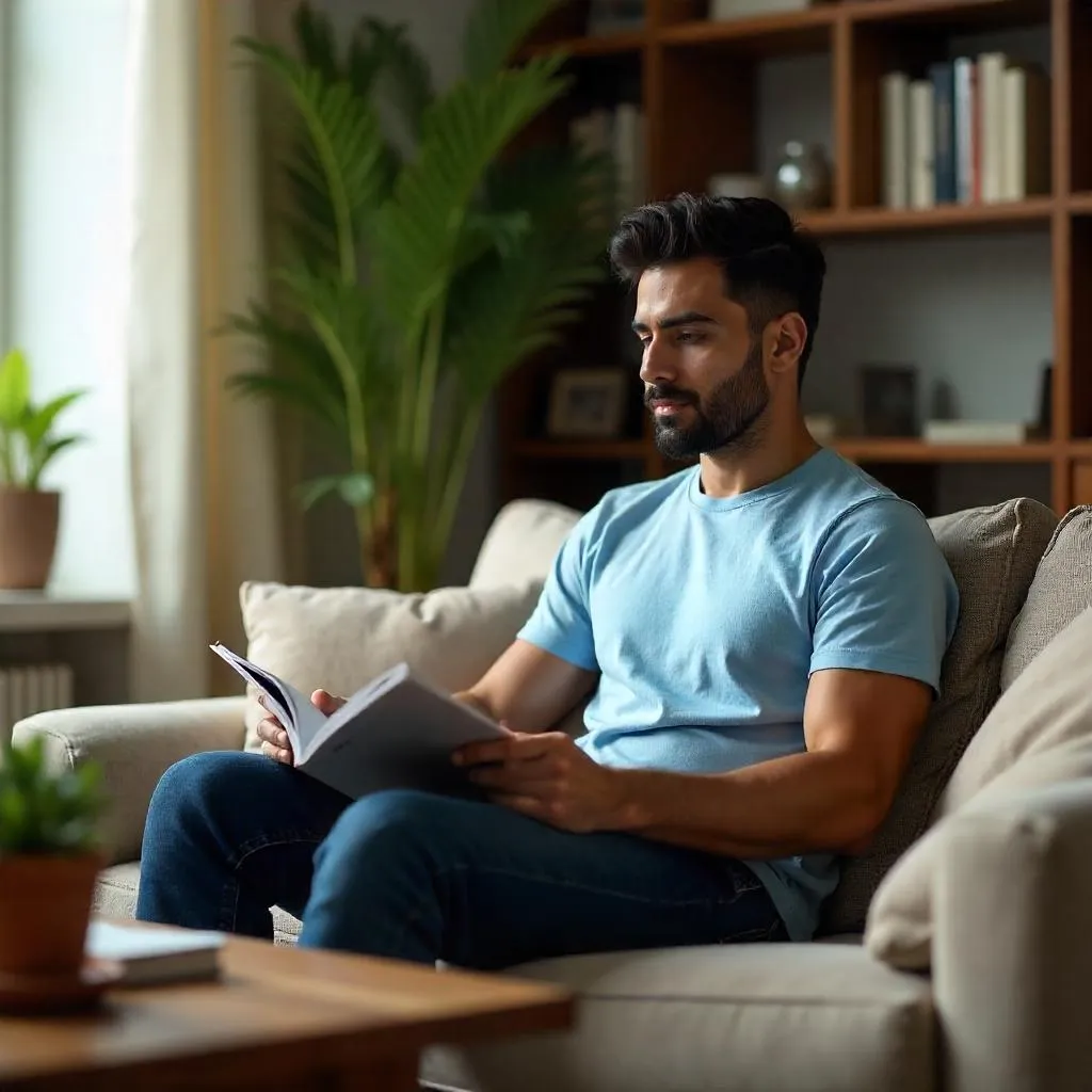 Photorealistic Portrait of a Young Middle Eastern Man at Home