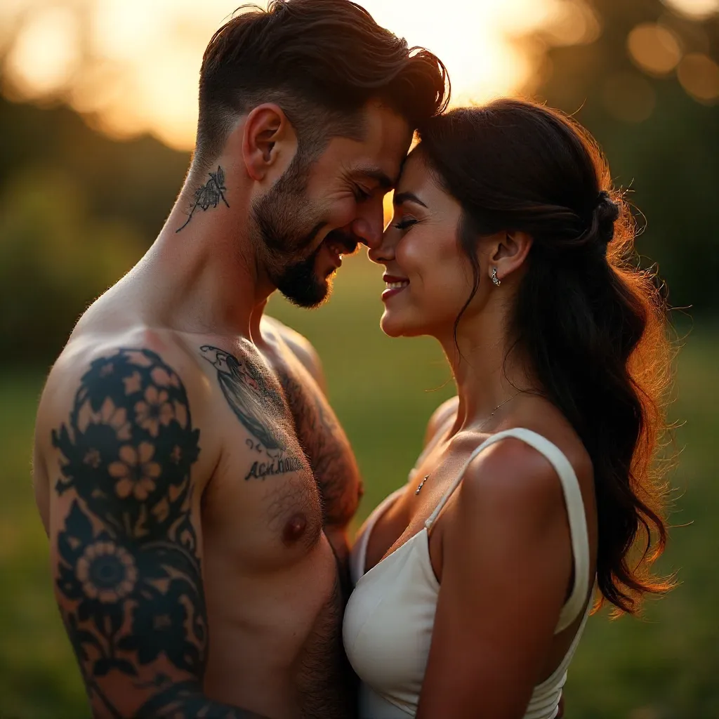 Embrace of Ink: A Modern Romantic Portrait