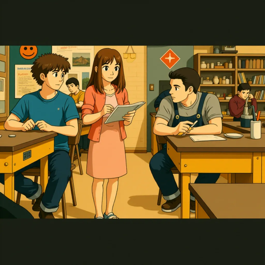 Channing Tatum, Ellie Kemper, and Dax Flame in 21 Jump Street (2012) - Anime style