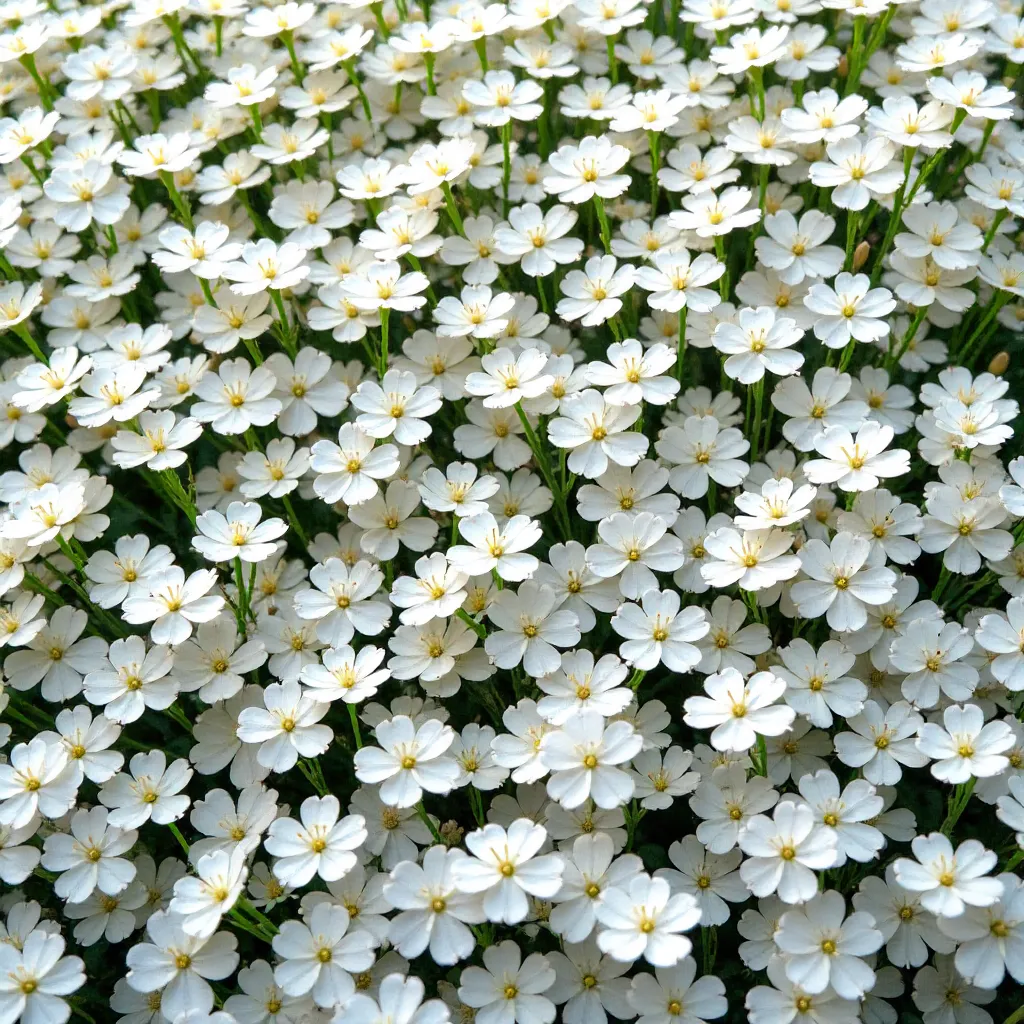 Overhead Carpet of White Phlox: Dense Floral Mosaic