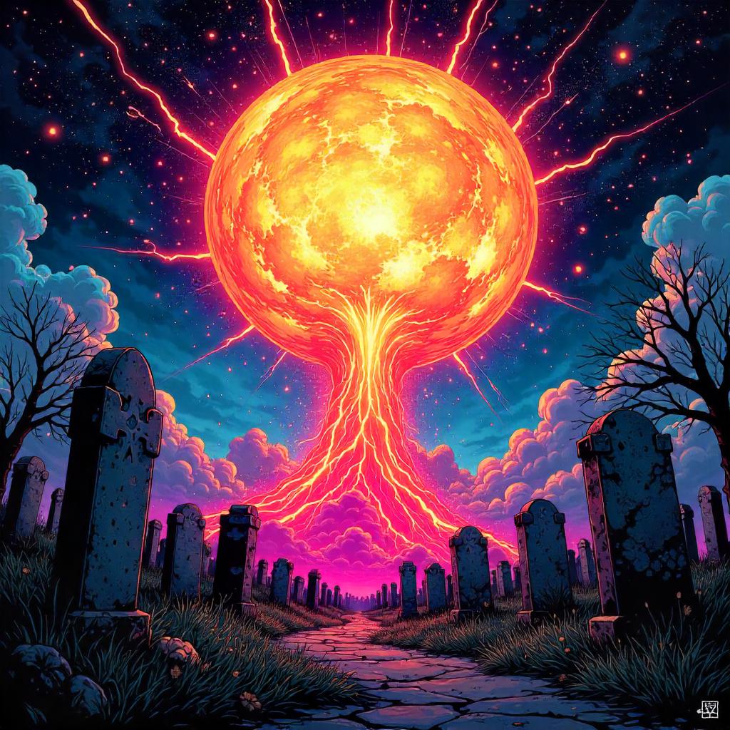 Cosmic Supernova Over Graveyard: Comic Book Mayhem