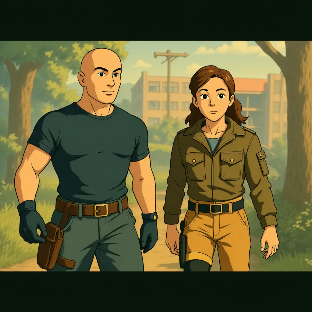 Dwayne Johnson and Gina Carano in Fast & Furious 6 (2013) - Anime style