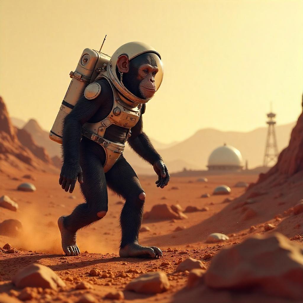 Chimpanzee 3D Mars Exploration Render