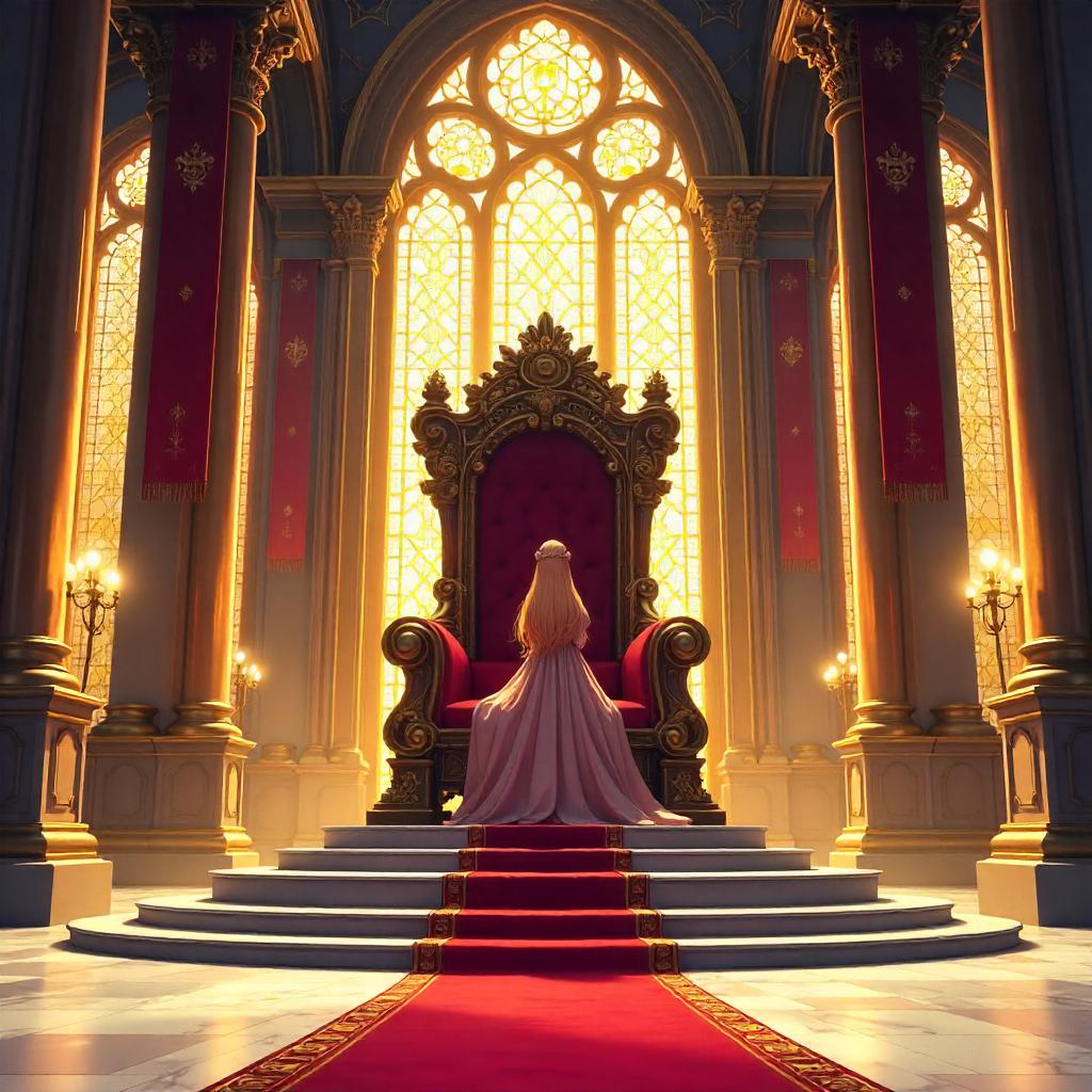 Regal Anime Throne Room: Gold and Velvet