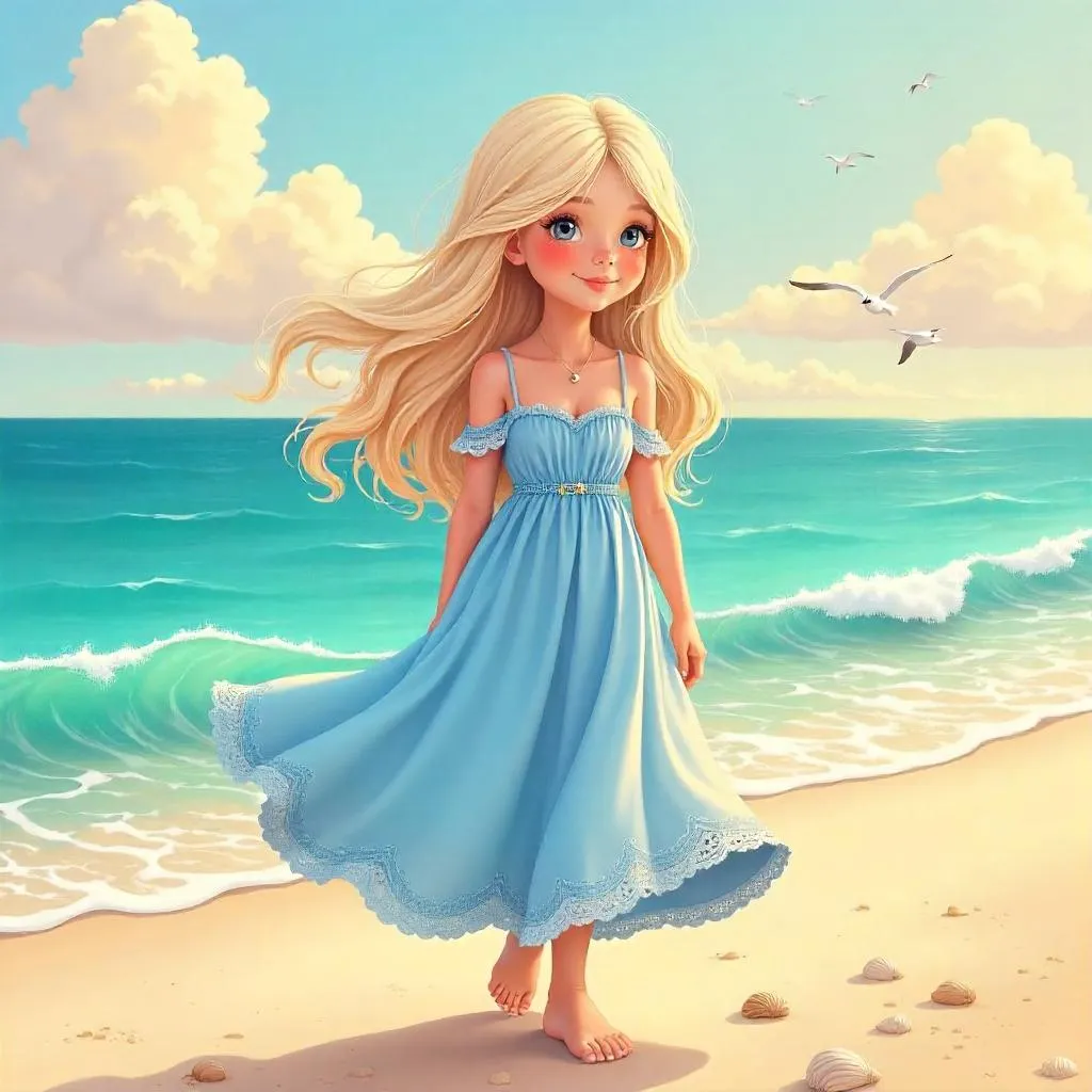 Elegant Ocean Dream in Cartoon Style