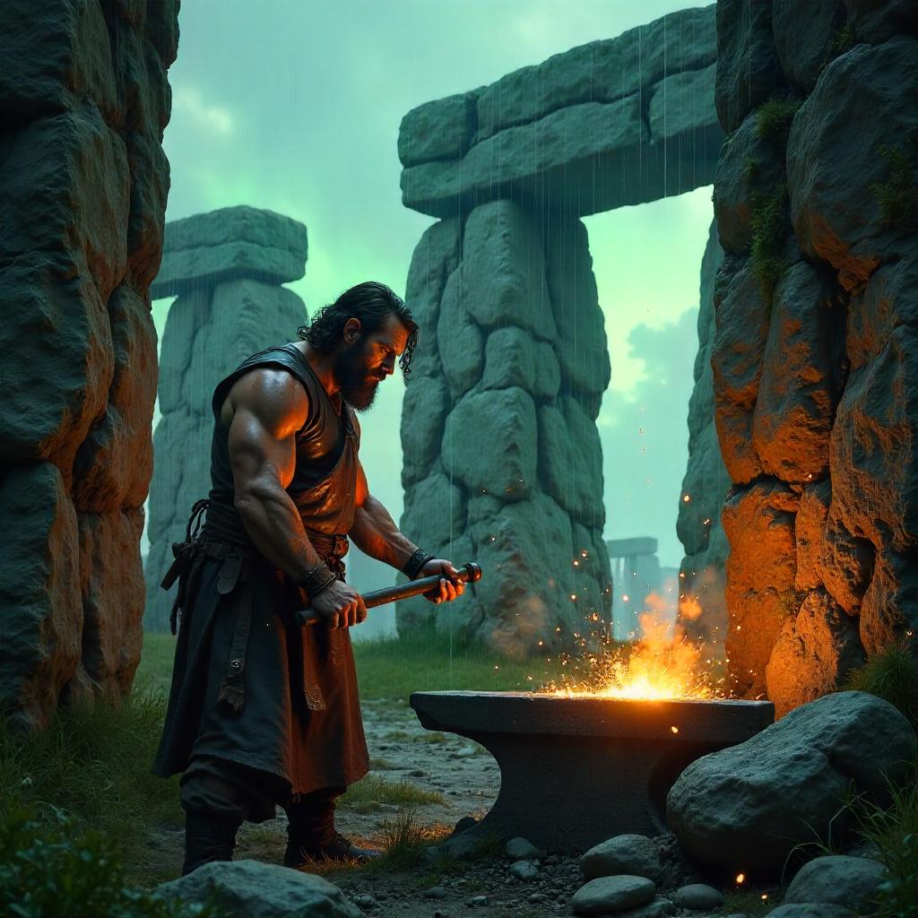 Blacksmith at Stonehenge: Concept Art Forge