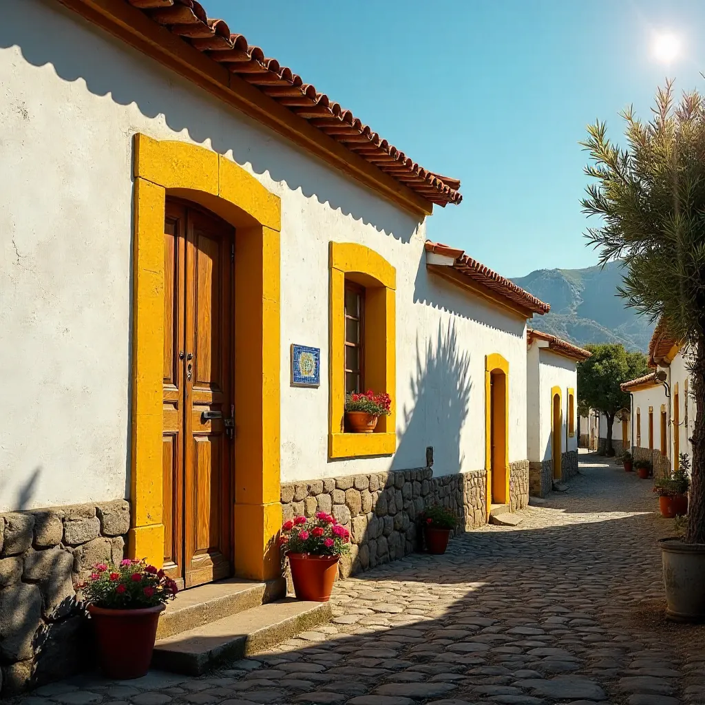 Rustic Yellow-Accent House in Alter do Chão