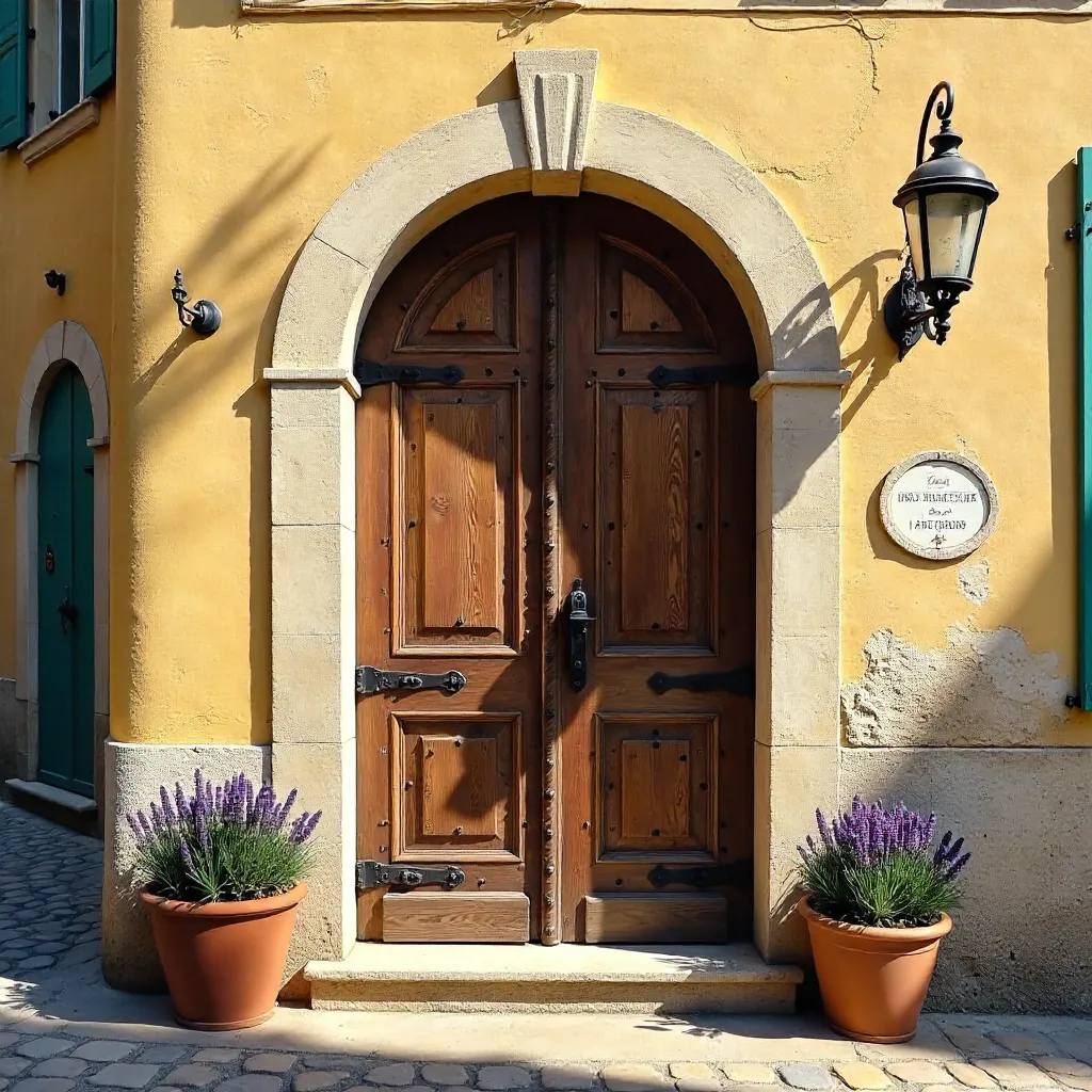 Rustic Wooden Doorway in Aix-en-Provence