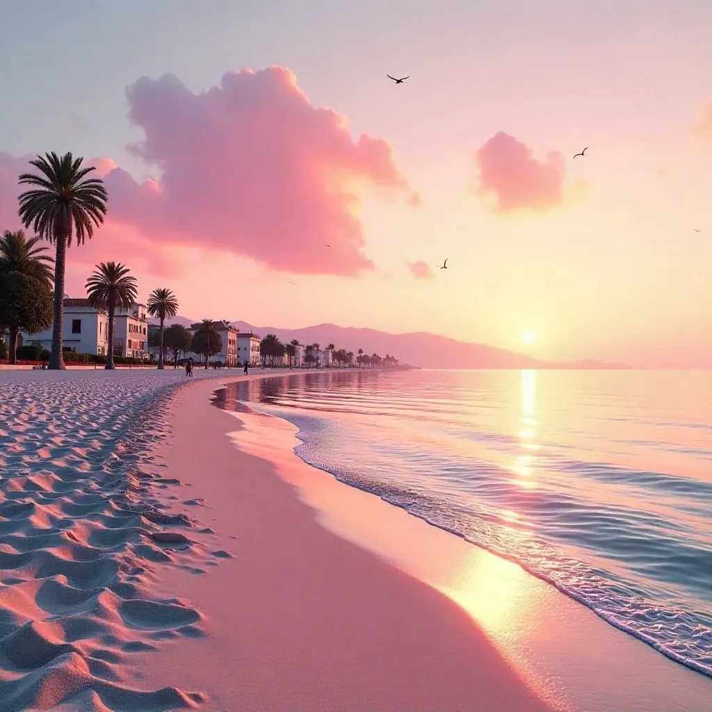 Pink Sunrise over İzmir's Serene Aegean Coast