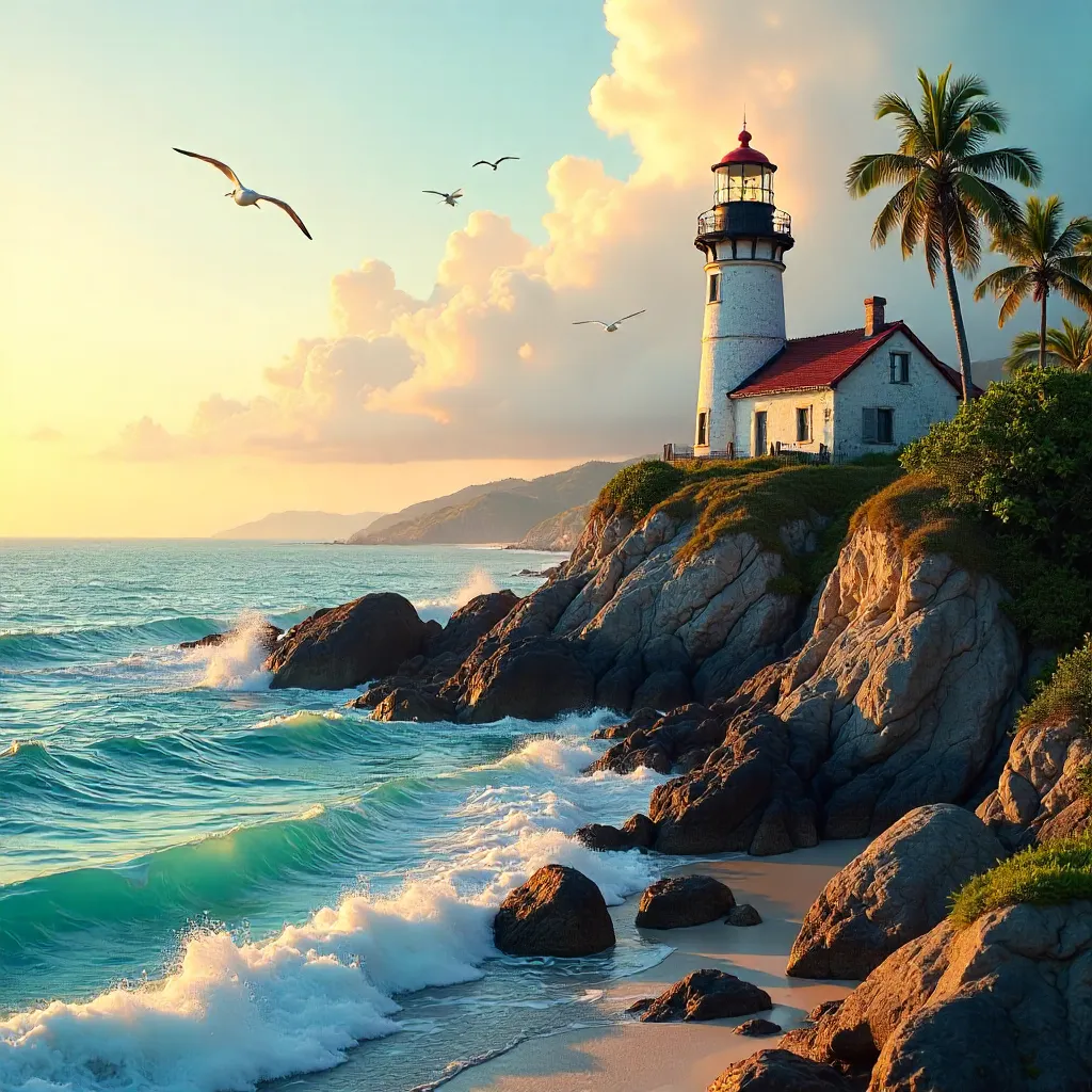 Lighthouse at Baía Formosa: Serene Seascape