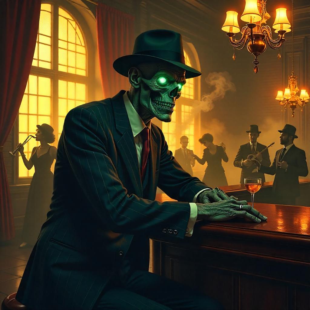 Undead Gentleman at a 1920s Speakeasy