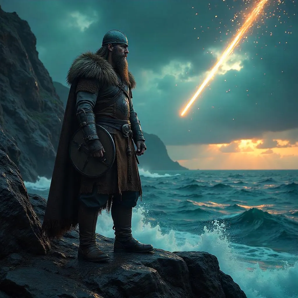 Photoreal Viking Under a Meteor Shower