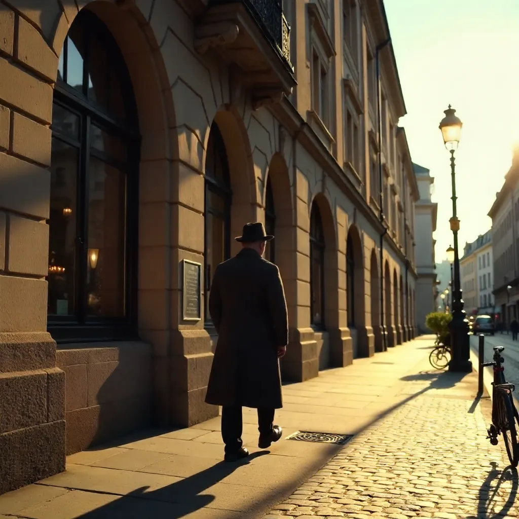 Golden Hour Stroll in Düsseldorf: Man in a Hat