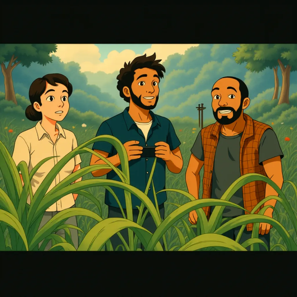 Mahershala Ali, Rupert Friend, and Bechir Sylvain in Jurassic World: Rebirth (2025) - Ghibli style