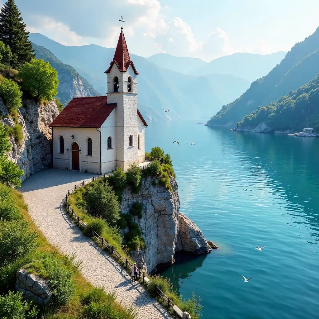 Sunlit Kaneo Church Over Lake Ohrid