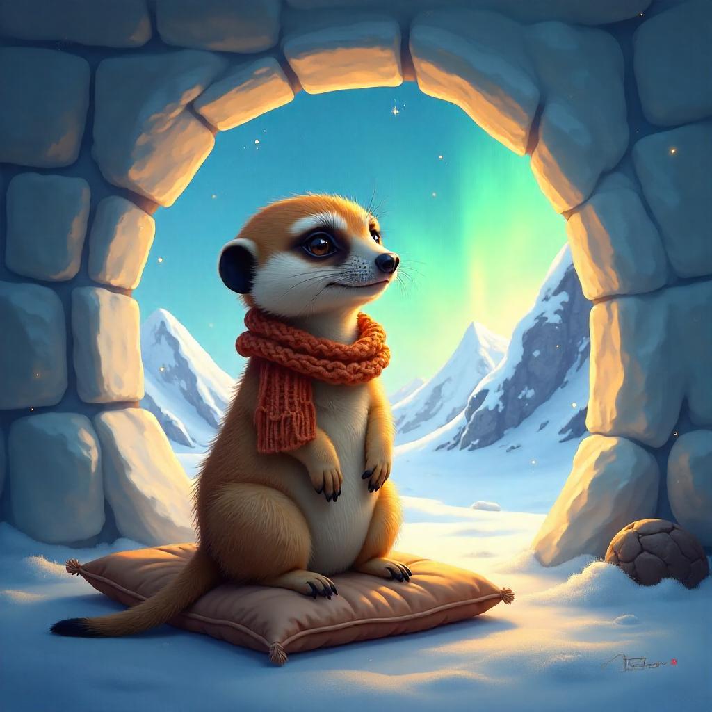 Meerkat in an Igloo: A Digital Arctic Scene
