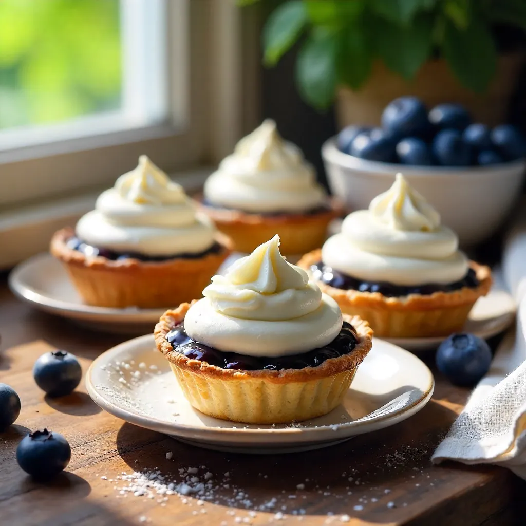 Fresh Blueberry Tarts with Cream Cheese Frosting