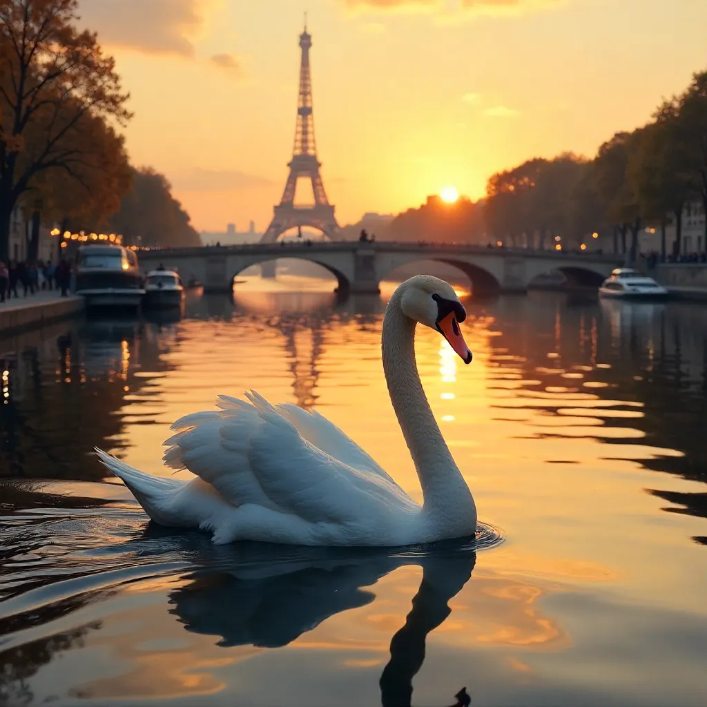 Swan in Paris Part III at Dusk