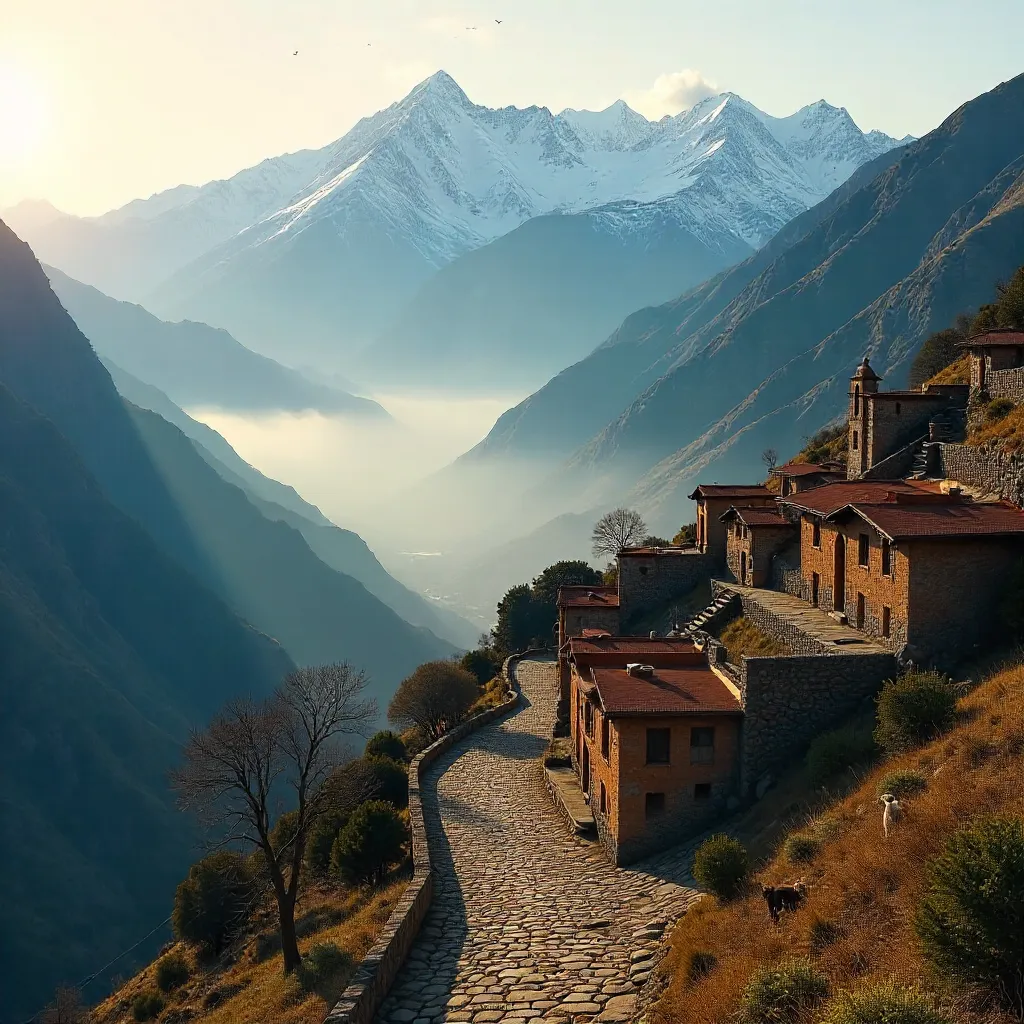 Mist-Wrapped Andes Over Ollantaytambo, Peru