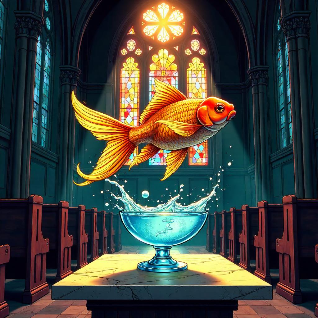 Golden Fish in a Chapel: Comic Panel