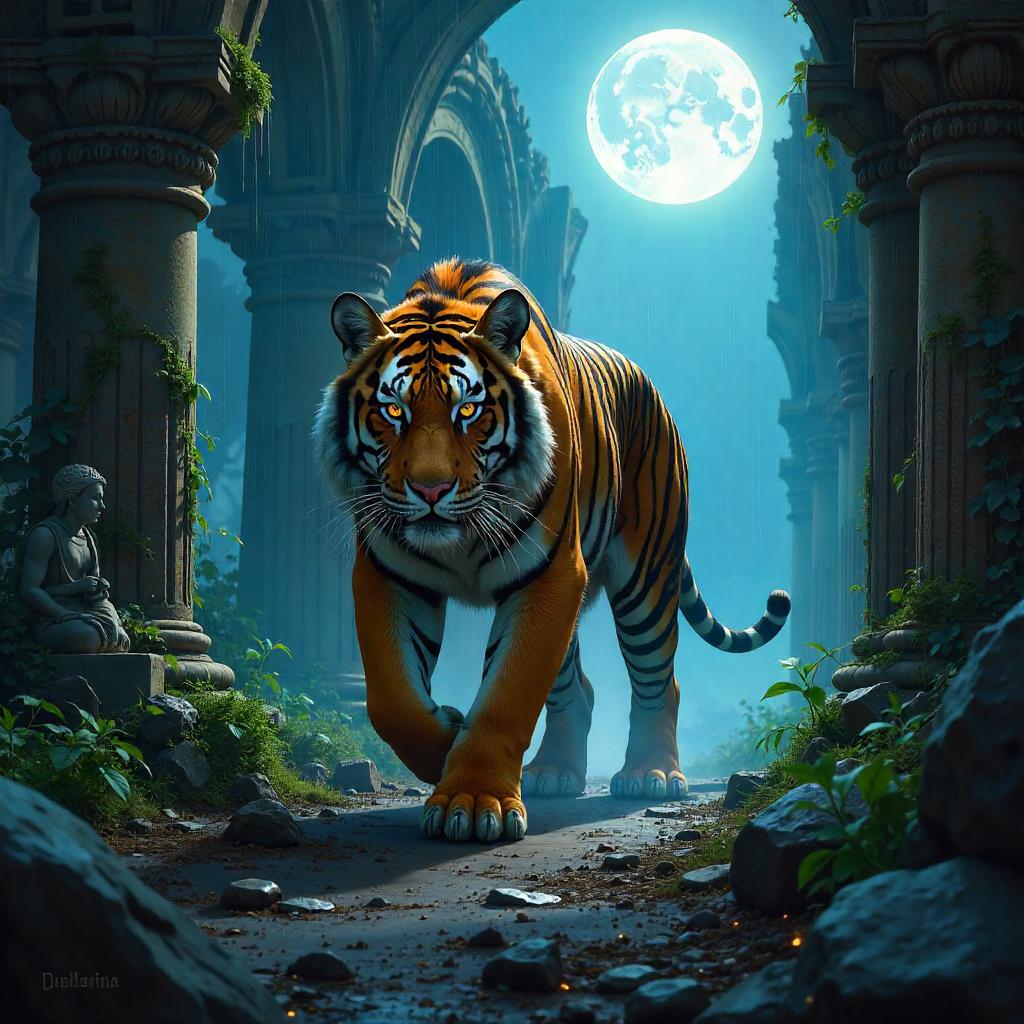 Tiger in the Ruins: Digital Art Scene