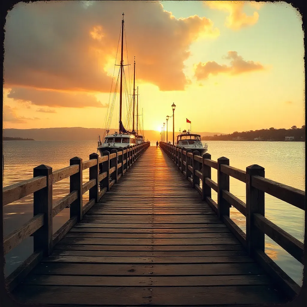 Geelong Pier at Sunset: A Vintage Serene Moment