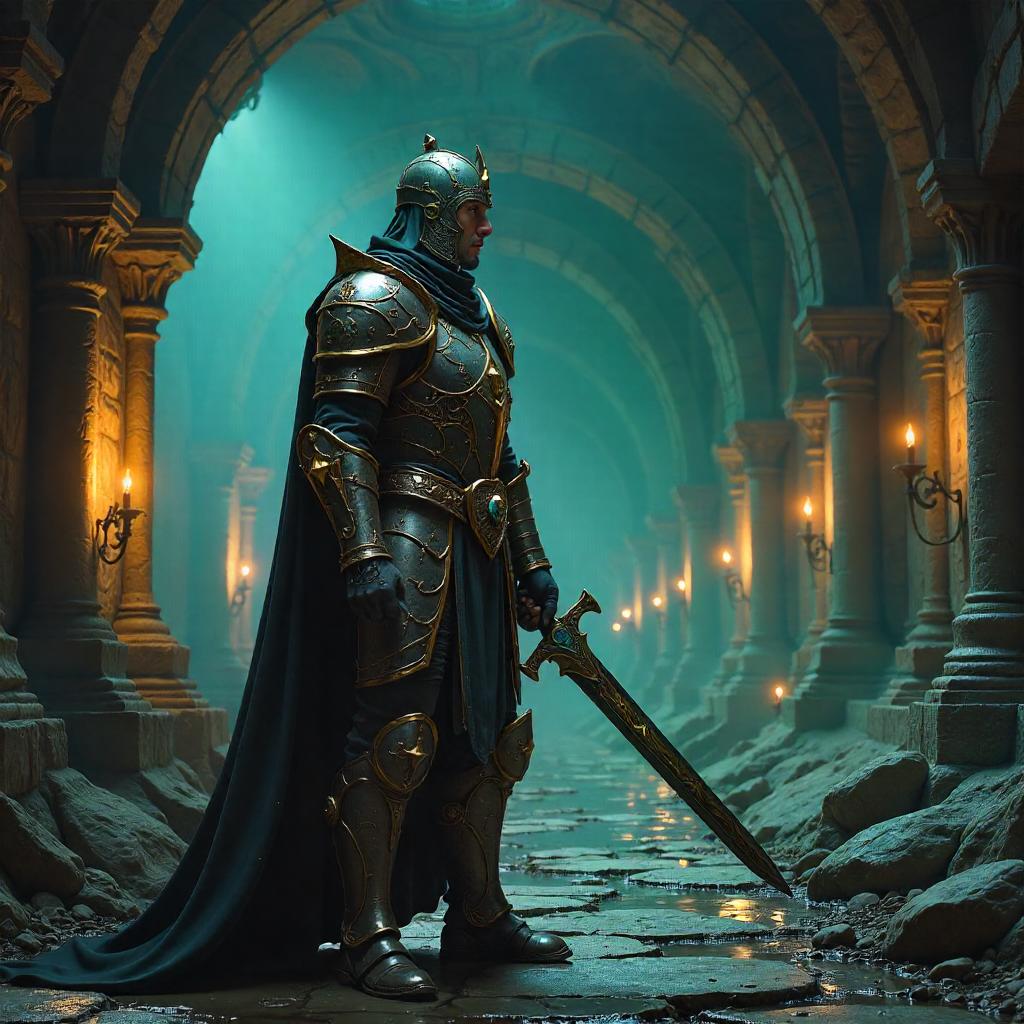 Paladin in a Luminous Underground City