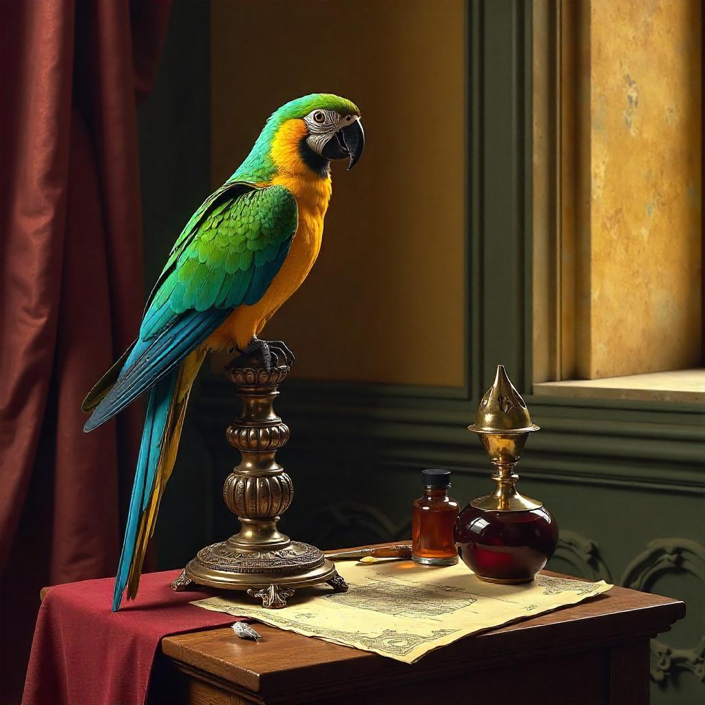 Parrot in a Florentine Studiolo, Renaissance Italy