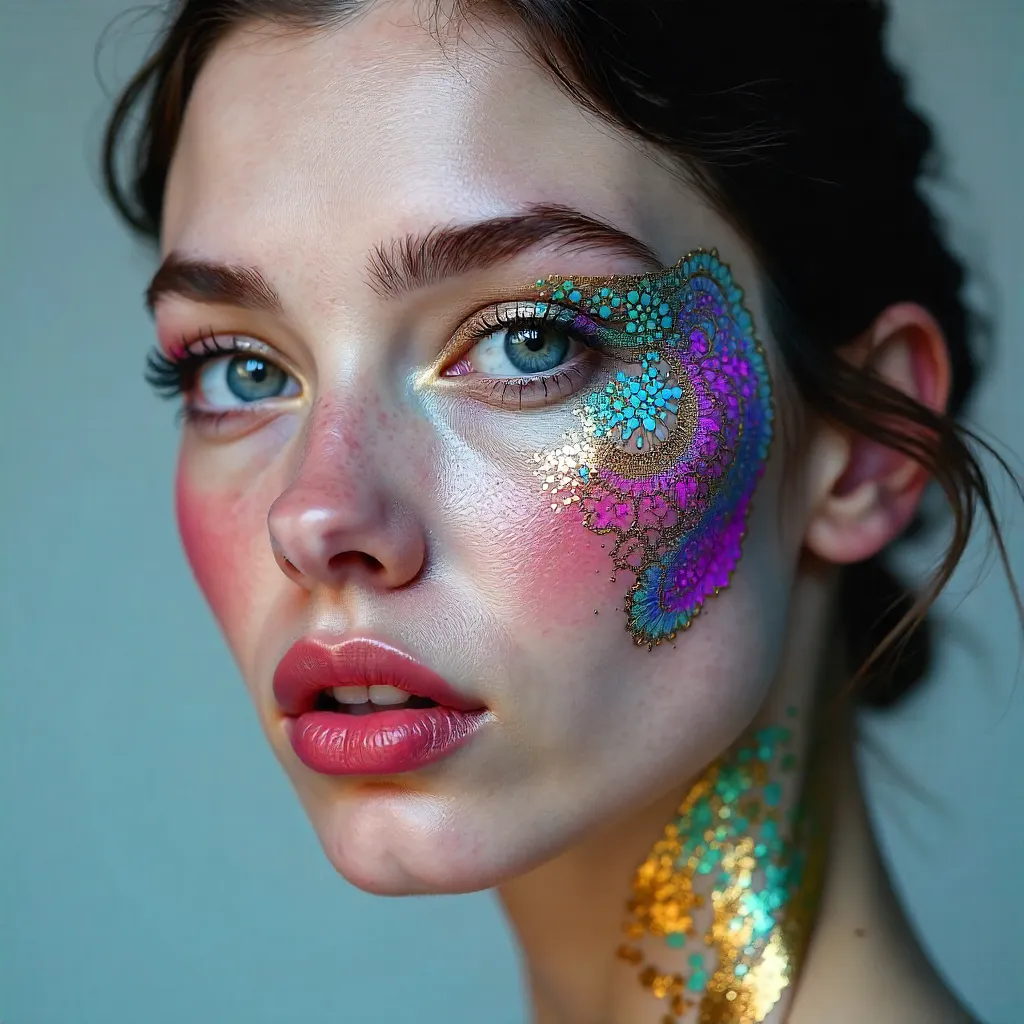 Stellar Abstract Geometric Makeup Portrait