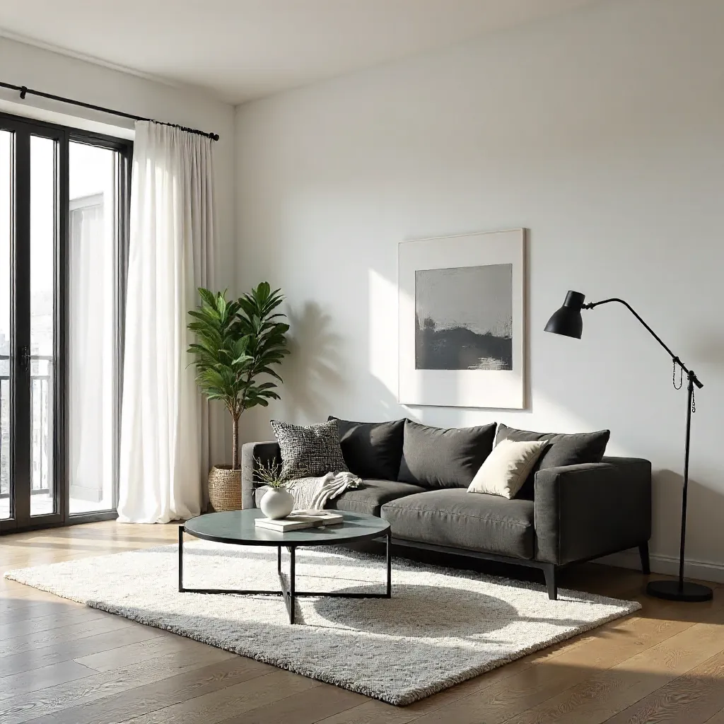 Stylish Minimalist Living Room with Chic Modern Decor