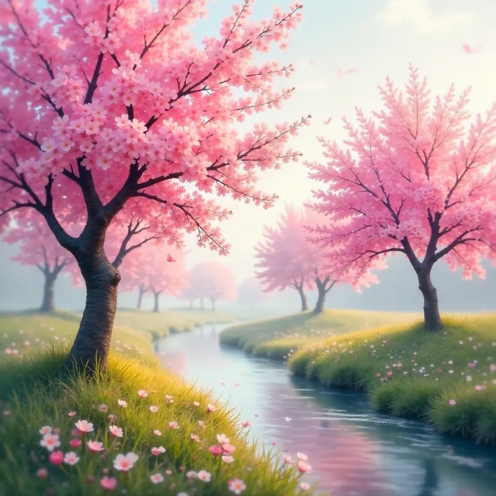 Blurred Pink Blossoms: Abstract Spring Scene