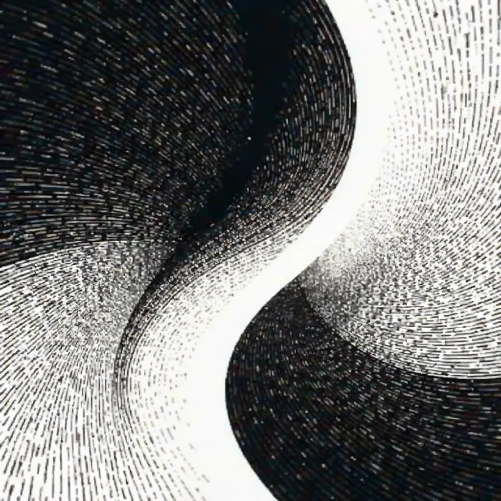 Minimalist Black and White Curves and Lines Pattern