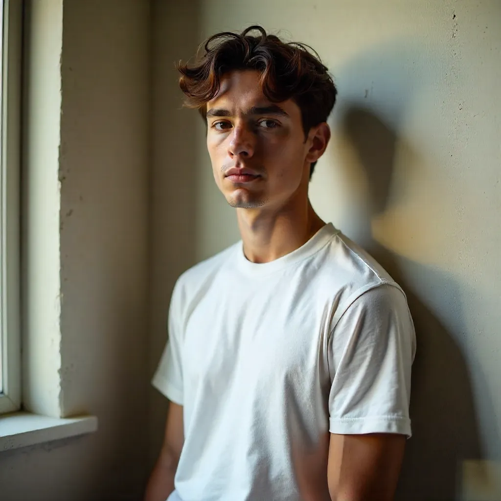 Soft Light Portrait: Young Man in a White Tee