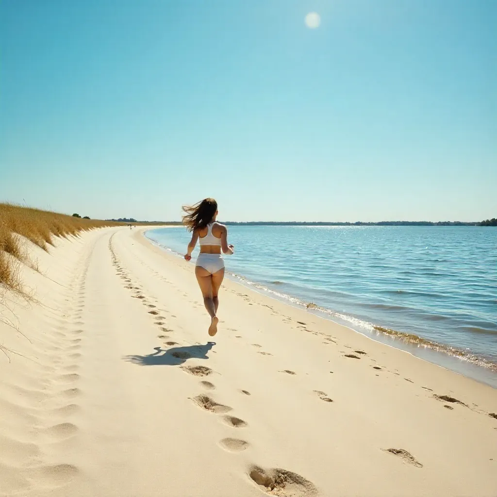 Barefoot Run to the Quiet Lake in Drouwen